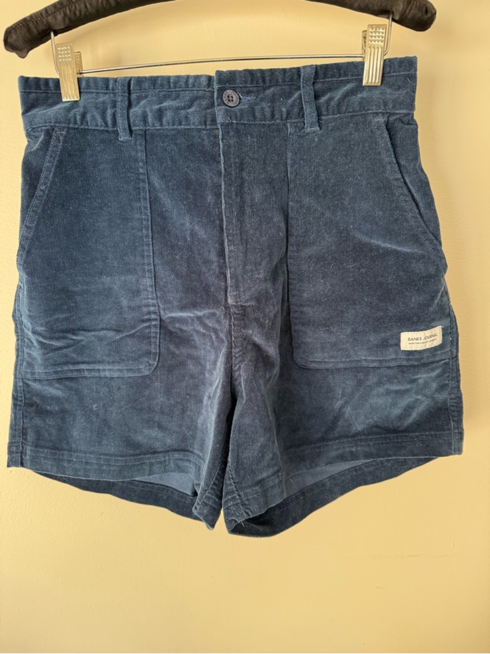 Banks Journal Blue Corduroy High-Rise Shorts size 6